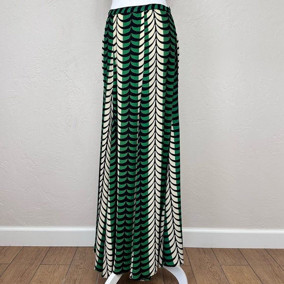 Totem Brazilian Designer Maxi Skirt Green Black & Cream Print Size S - Picture 8 of 16